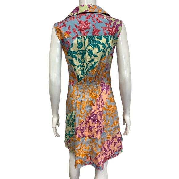 DEREK LAM 10 Crossby $450 Multicolor A-Line Knee Length Satina Shirt Dress 2 - Picture 2 of 5